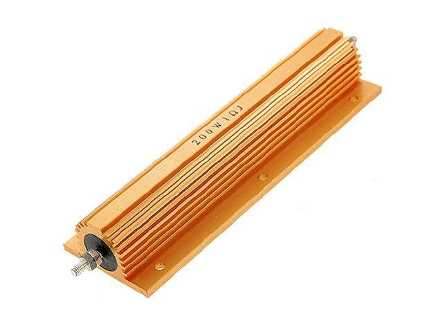 Gold Tone Aluminium Clad Resistor 200W 1 Ohm Resistance
