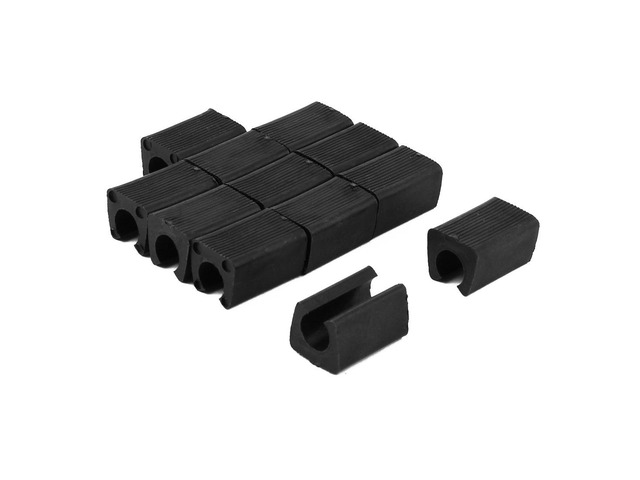 Plastic U Shape 11mm Anti-slip Chair Foot Cover Table Furniture Leg Protector Black 12 Pcs