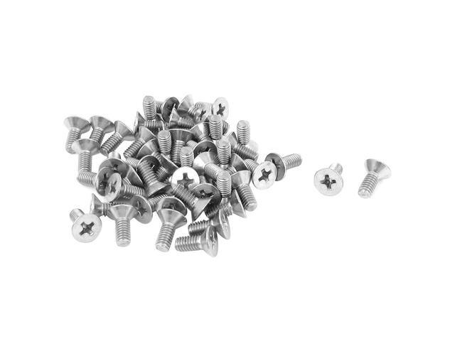 M4 x 10mm Metric Phillips Flat Head Countersunk Bolts Machine Screws 50pcs