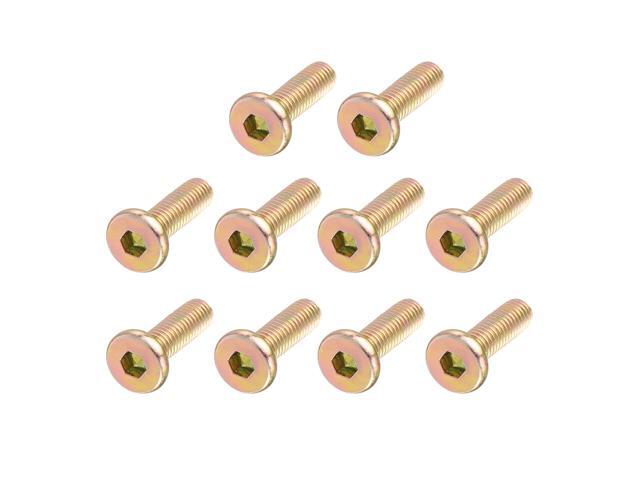 Unique Bargains M6 x 20mm Full Threaded Hex Socket Head Cap Screw Bolt Bronze Tone 10 Pcs