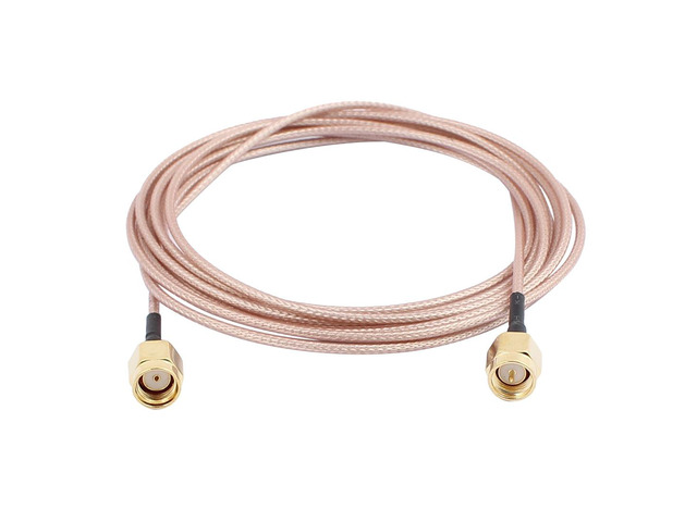 Gold RP-SMA Male to SMA Male Adapter Connector RG178 Coaxial Cable 2m