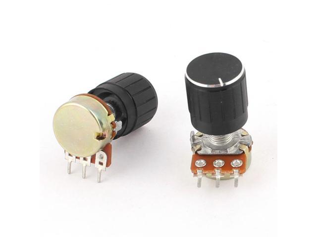 2 Pcs B10K 10K Ohm 13mm Rotating Shaft Audio Single Linear Potentiometer Pot