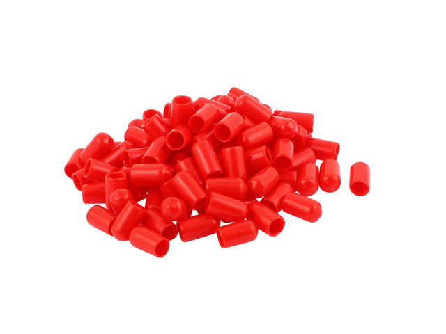 100pcs 8mm Inner Dia Vinyl End Cap Wire Cable Tube Cover Protector