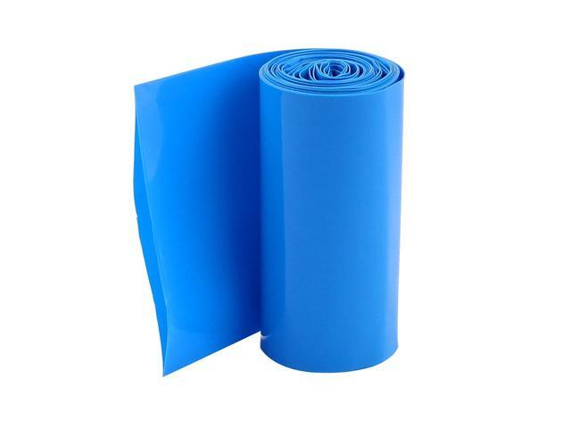 2Meters 70mm Width PVC Heat Shrink Wrap Tube Blue for 4 x 18650 Battery Pack