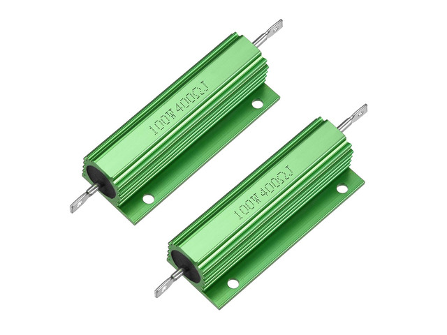 Unique Bargains 2pcs Aluminum Case Resistor 100W 400 Ohm Wirewound for LED Replacement Converter