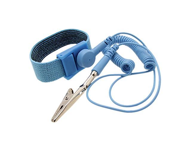 Unique Bargains Blue Coil Cable Anti Static Antistatic Wrist Strap Wristband