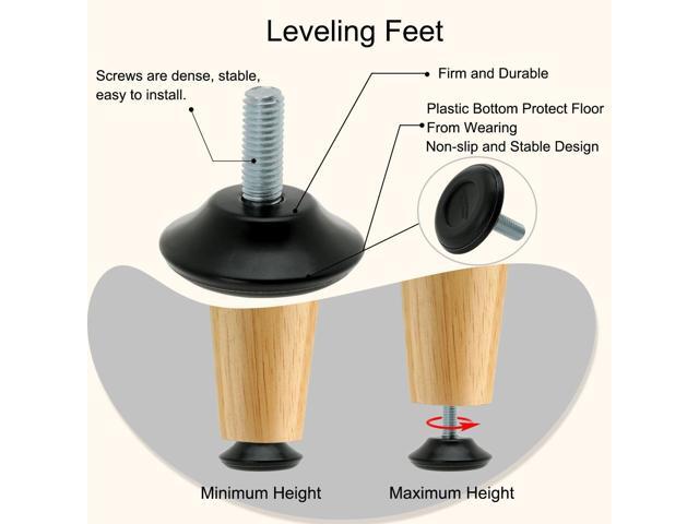 M8 x 20 x 40mm Furniture Glide Leveling Feet Pad Adjuster for Cabinet Leg 4pcs