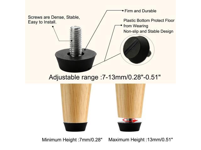 M6 x 13 x 20mm Leveling Feet Adjustable Leveler Protector for Sofa Leg 16pcs