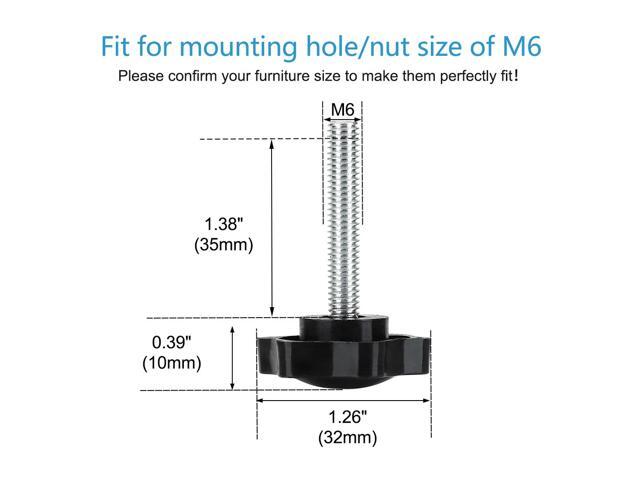 M6 x 35 x 32mm Leveling Feet Adjustable Leveler for House Cabinet Leg 10pcs