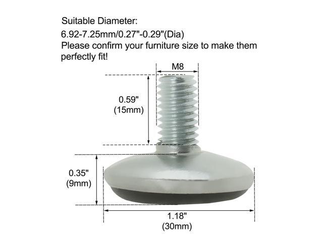 M8 x 15 x 30mm Furniture Leveling Feet Pad Adjustable Leveler for Table Leg 4pcs