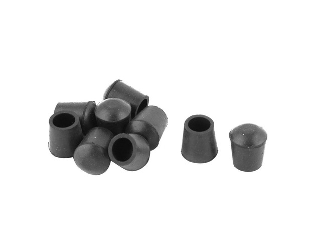 School Rubber Furniture Desk Foot Floor Protector Cover Black 12mm Dia 8 Pcs