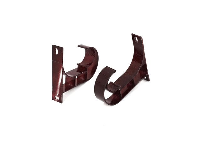 Unique Bargains 2pcs 1' Dia Drapery Curtain Rod Hook Shape Metal Ceiling Bracket Holder Burgundy