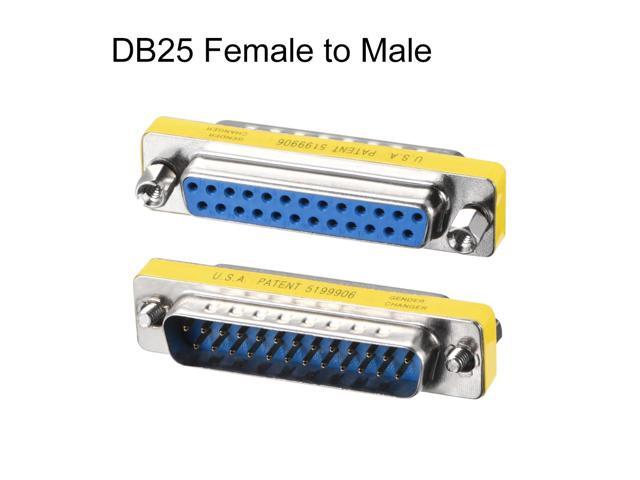 DB9 VGA Gender Changer 25 Pin Female to Male 2-row Mini Gender Changer Coupler Adapter Connector for Serial Applications Blue