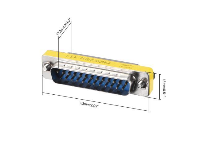 DB9 VGA Gender Changer 25 Pin Female to Male 2-row Mini Gender Changer Coupler Adapter Connector for Serial Applications Blue