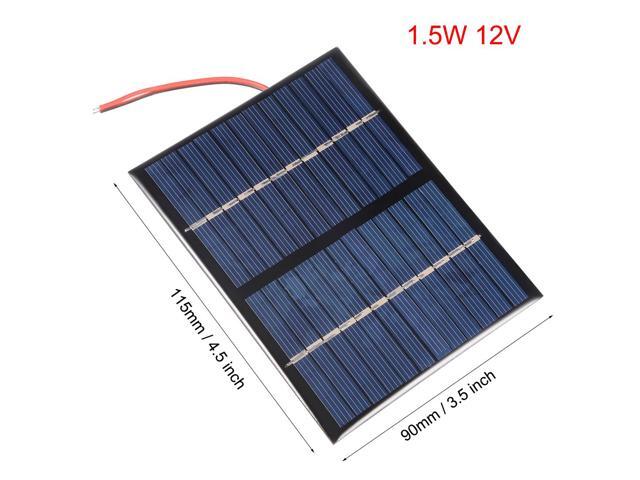 1.5W 12V Small Solar Panel Module DIY Polysilicon with 150mm Wire for Toys Charger