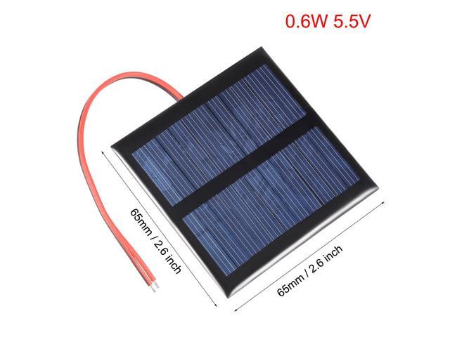 5Pcs 0.6W 5.5V Small Solar Panel Module DIY Polysilicon with 145mm Wire for Phone Toys Charger