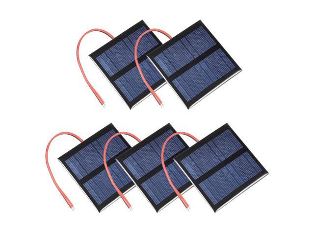 5Pcs 0.6W 5.5V Small Solar Panel Module DIY Polysilicon with 145mm Wire for Phone Toys Charger