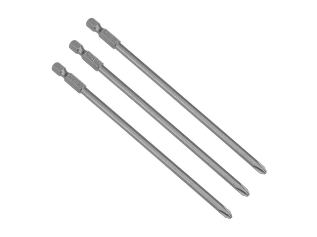 3 Pcs 1/4 Shank 150mm Length 5mm Phillips PH2 Magnetic S2 Screwdriver Bits