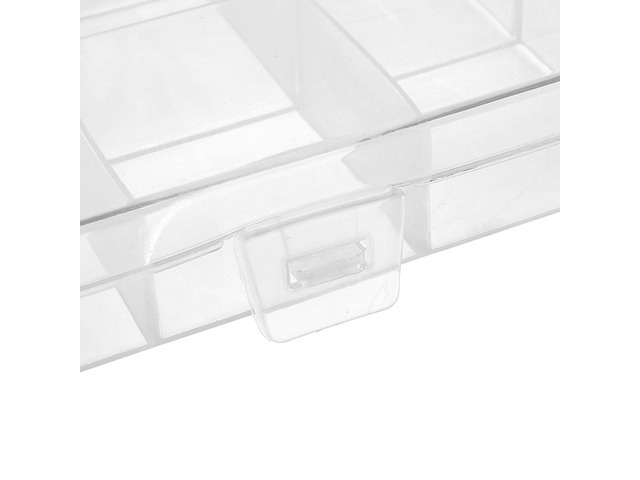 Component Storage Box - PP Fixed 24 Grids Electronic Component Containers Tool Boxes Clear White 193x135x21mm