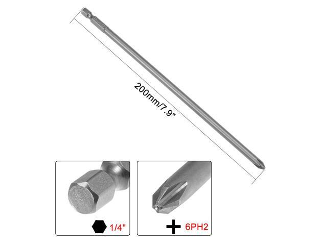 1/4-Inch Hex Shank 200mm Length Phillips 6PH2 Magnetic Screw Driver S2 Screwdriver Bits