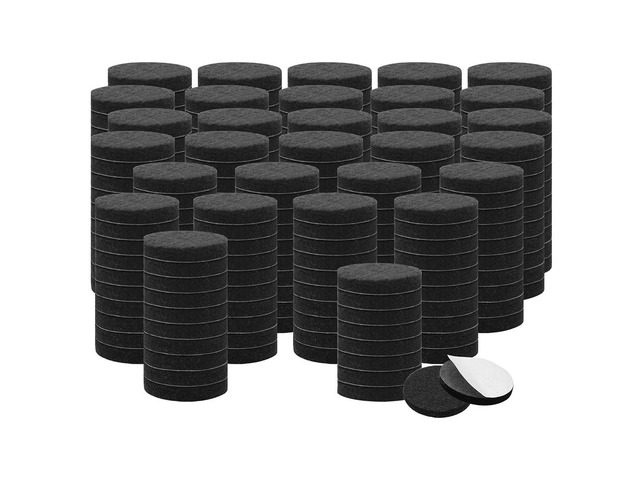 300pcs Furniture Felt Pads Round 3/4' Self-stick Non-slip Anti-scratch Pads for Sofa Cabinet Chair Feet Floor Protector Black