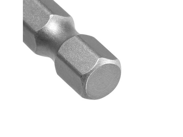 5Pcs 1/4' Hex Shank 50mm Length Magnetic SL4 Slot Head Screwdriver Bits S2 Alloy Steel