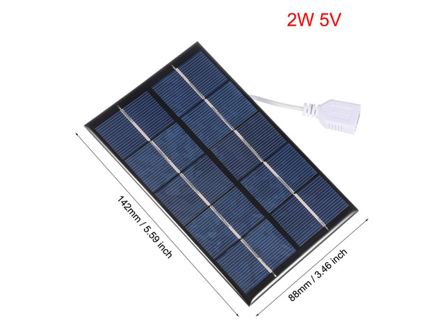 2W 5V Mini Solar Panel Module DIY Polysilicon with 455mm Wire for Toys Charger