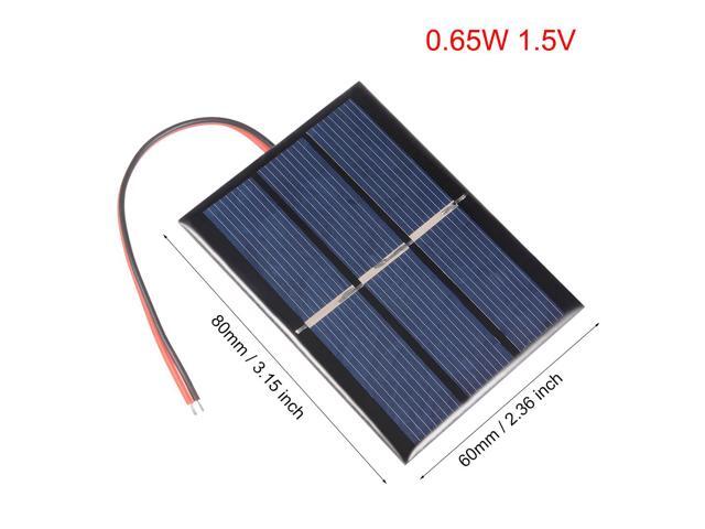 5Pcs 0.65W 1.5V Small Solar Panel Module DIY Polysilicon with 145mm Wire for Toys Charger