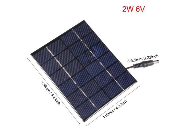2W 6V Small Solar Panel Module DIY Polysilicon with 250mm Wire