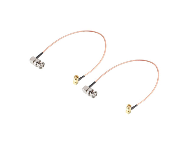 BNC Male Right Angle to SMA Male Right Angle RG316 Coax Cable 50 Ohm 1-feet 2pcs