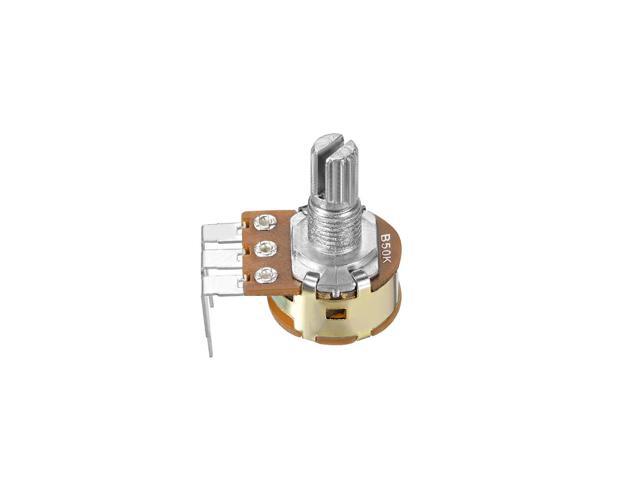 WH148 Potentiometer with Switch 50K Ohm Variable Resistors Single Turn Rotary Carbon Film Taper 5pcs