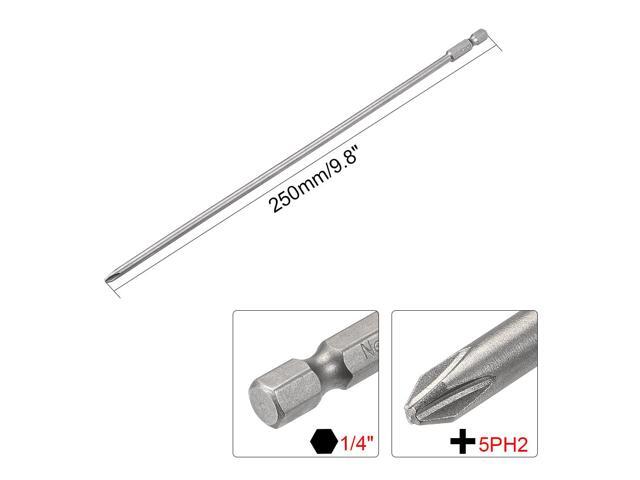 1/4-Inch Hex Shank 250mm Length Phillips 5PH2 Magnetic Screw Driver S2 Screwdriver Bits