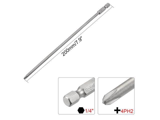 1/4-Inch Hex Shank 200mm Length Phillips 4PH2 Magnetic Screw Driver S2 Screwdriver Bits