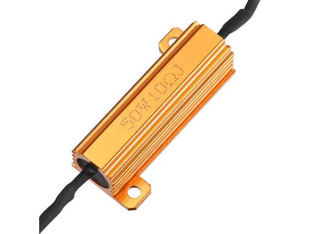 2pcs 50W 10 ohm Load Resistor Fix LED Bulb Fast Hyper Flash, Blink Error Code, Warning Cancellor for LED Turn Signal Lights or LED License Plate Light