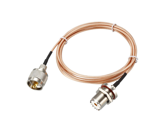 UHF PL-259 Male to UHF SO-239 Female Bulkhead RG58 Coax Cable 6-feet