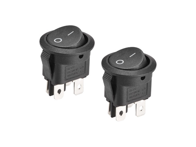 Boat Rocker Switch Round Toggle Switch for Boat Car Marine 4pins ON/OFF AC250V/6A 125V/10A 2pcs