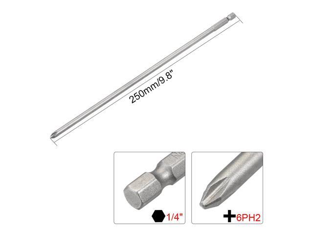1/4-Inch Hex Shank 250mm Length Phillips 6PH2 Magnetic Screw Driver S2 Screwdriver Bits