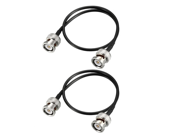 BNC Male to Male Coaxial Jumper Cable 50 ohm 20 inch RG174 2pcs