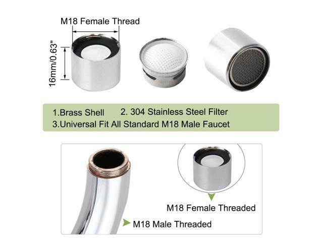 5pcs M18 Faucet Aerators Universal Female Faucet Aerator Nozzle Replacement Part for Lavatory Kitchen Sink Faucet Bidet Faucet
