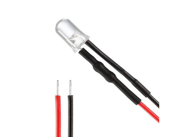 Prewired LED Light 5mm White Pre Wired Round Top Bulb Lamp DC 9-12V 20mA - 20PCS