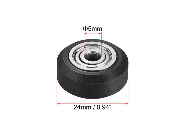 POM V Wheel with Bearing for 3D Printer RepRap, Ender 3, CR Series OD 24mm 4pcs