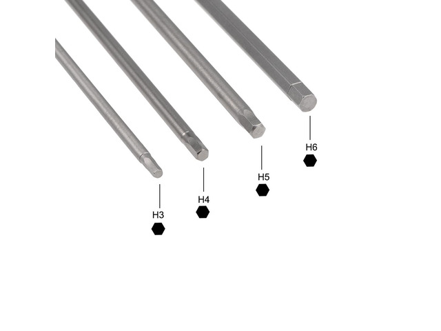Hex Bits Set 4pcs 1/4 Inch Hex Shank H3 H4 H5 H6 Magnetic Hexagon Screwdriver Bit Set 200mm Length S2 Screw Driver Kit Tools