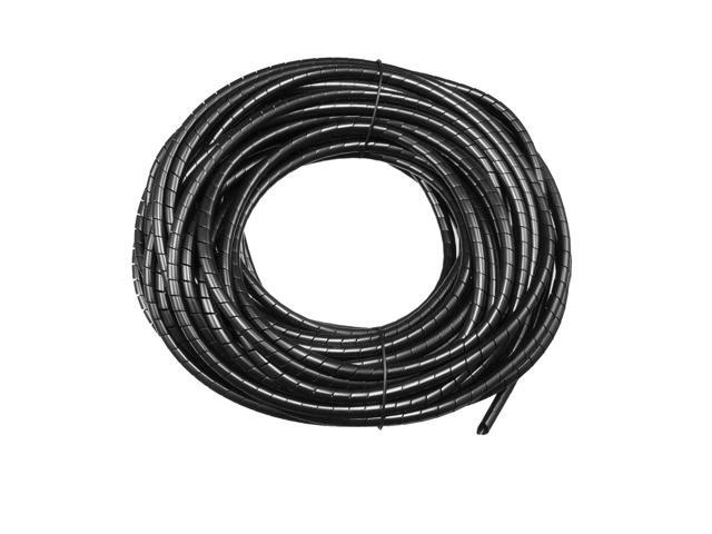 3mm Flexible Spiral Tube Cable Wire Wrap Manage Cord 19M Length Black