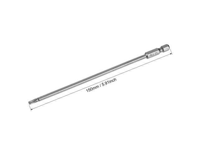 Torx Screwdriver Bits 1/4-Inch Hex Shank 150mm Length T15 Magnetic Security Star Screw Driver S2 Bit