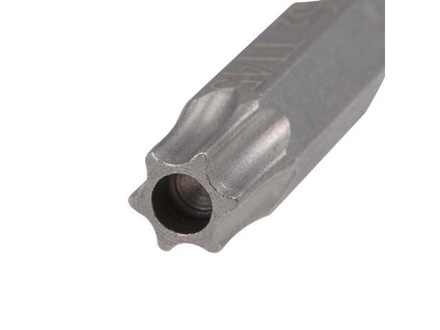 2pcs Torx Bits 1/4 Inch Hex Shank 50mm Length Magnetic T45 Security Star Screwdriver Bits S2 Alloy Steel