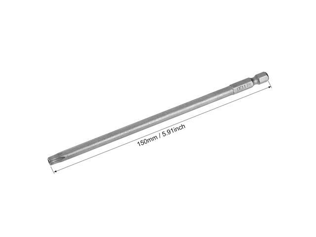 Torx Screwdriver Bits 1/4-Inch Hex Shank 150mm Length TT30 Magnetic Security Star Screw Driver S2 Bit