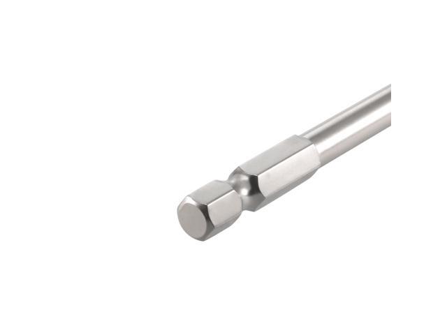 5Pcs Ball End Hex Bits 1/4 Inch Hex Shank 75mm Length Magnetic 5MM Head Screwdriver S2 Screw Driver Bit