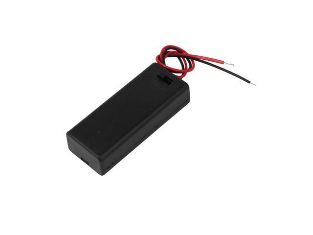2 x AAA Battery Holder Enclose Case Box Switch Wires 3V Output Black