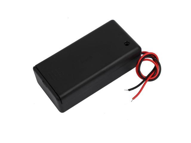 2 Pcs ON/OFF Switch 2 Wires Covered Battery Holder Case for 9V Battery