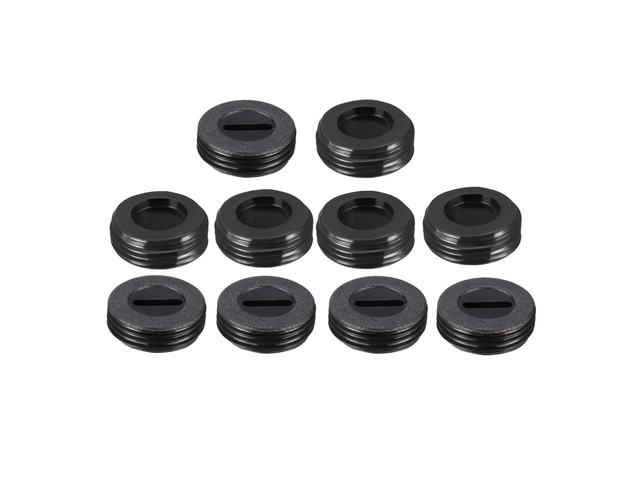 Carbon Brush Holder Caps 14mm O. D. 7mm I. D. 4.7mm Thickness Motor Brush Cover Plastic Fitting Thread Black 10pcs
